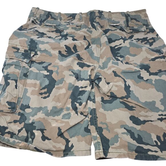Levis Camouflage Cargo Shorts Size 42 Multiple Pockets Zipper Fly Cotton Blend - Picture 3 of 5
